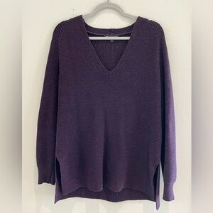 Athleta Switchback Knit V-Neck Sweater - Purple, Size S